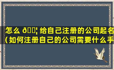 怎么 🐦 给自己注册的公司起名（如何注册自己的公司需要什么手续）